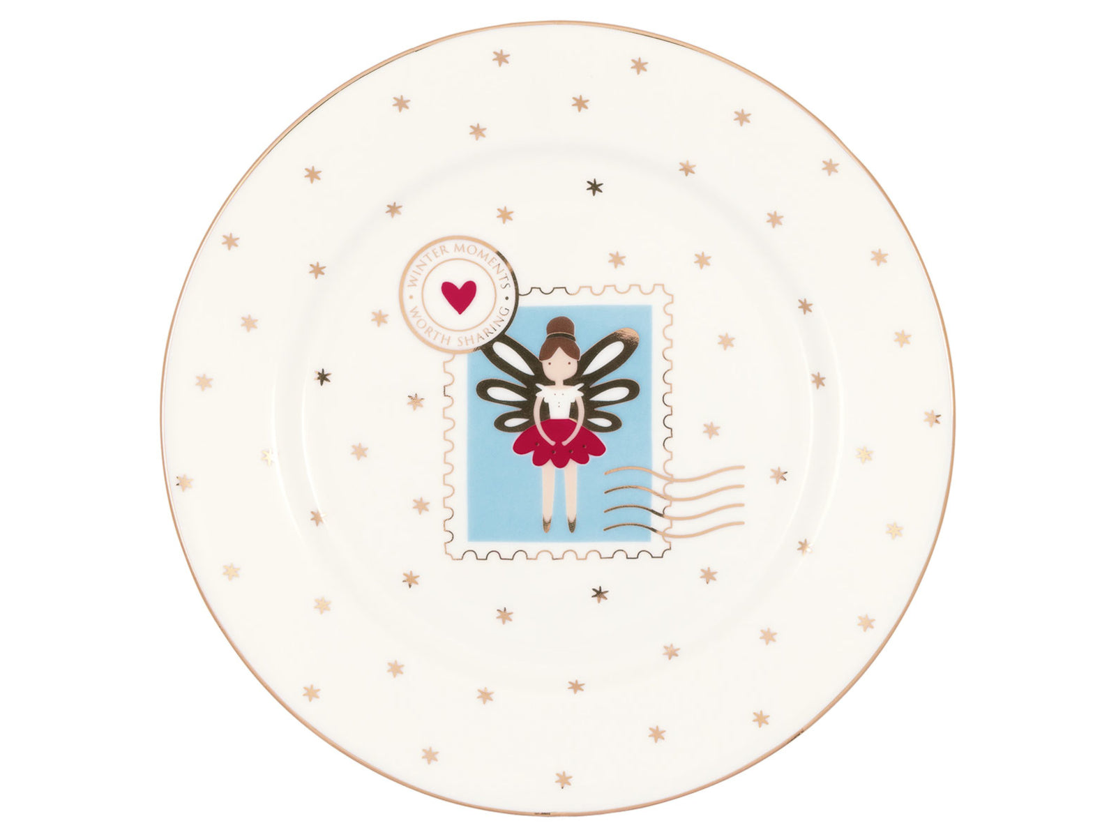 Greengate Cindarella Xmas Brotteller white 15cm