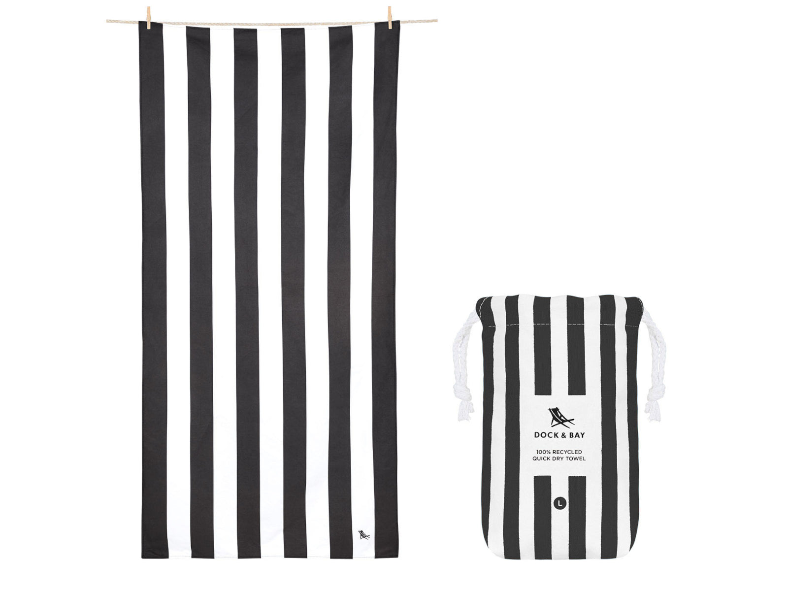 Dock & Bay Beach Towel XL Kamari Charcoal 200x90cm