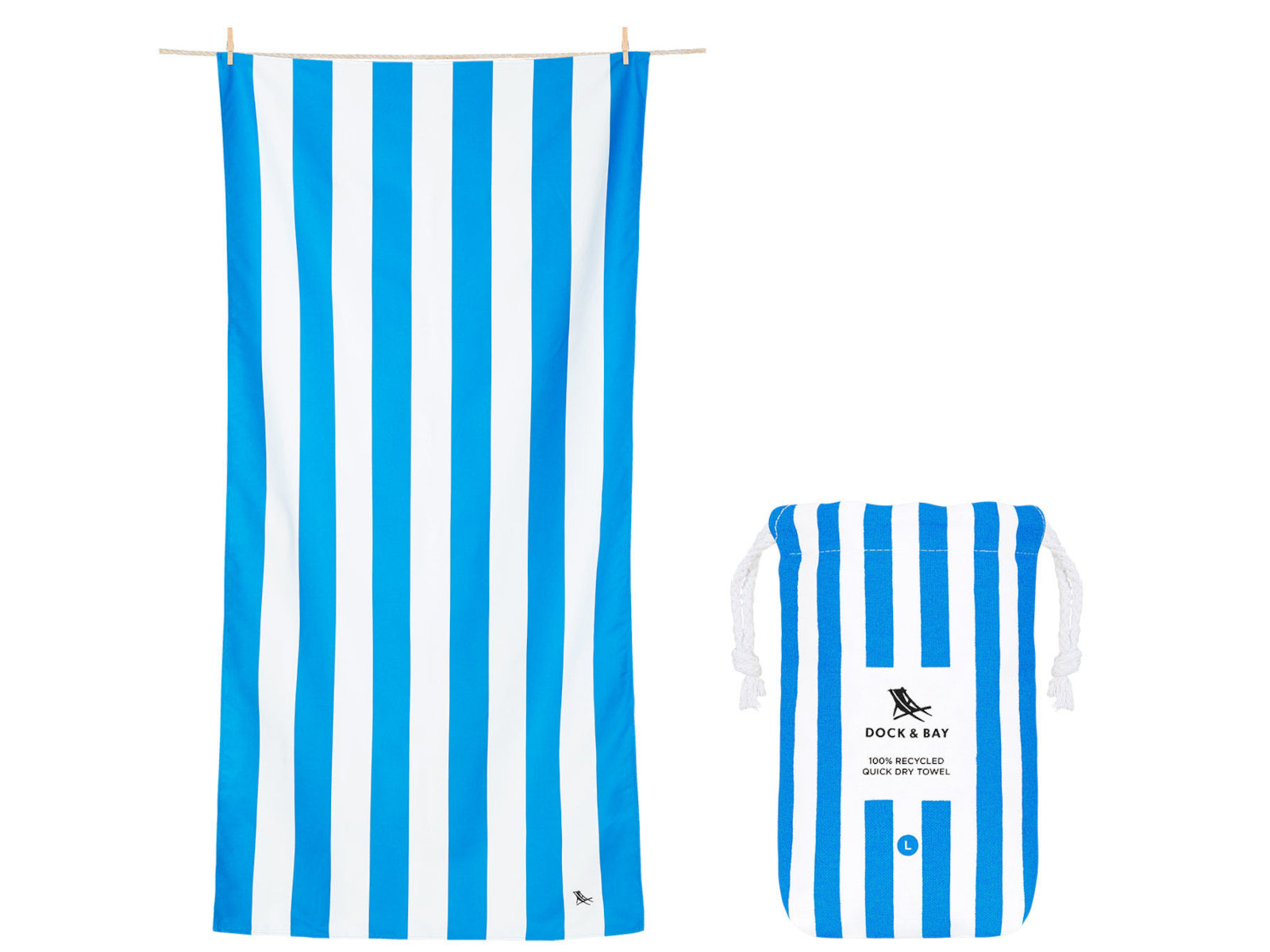 Dock & Bay Beach Towel L Bondi Blue 160x90cm