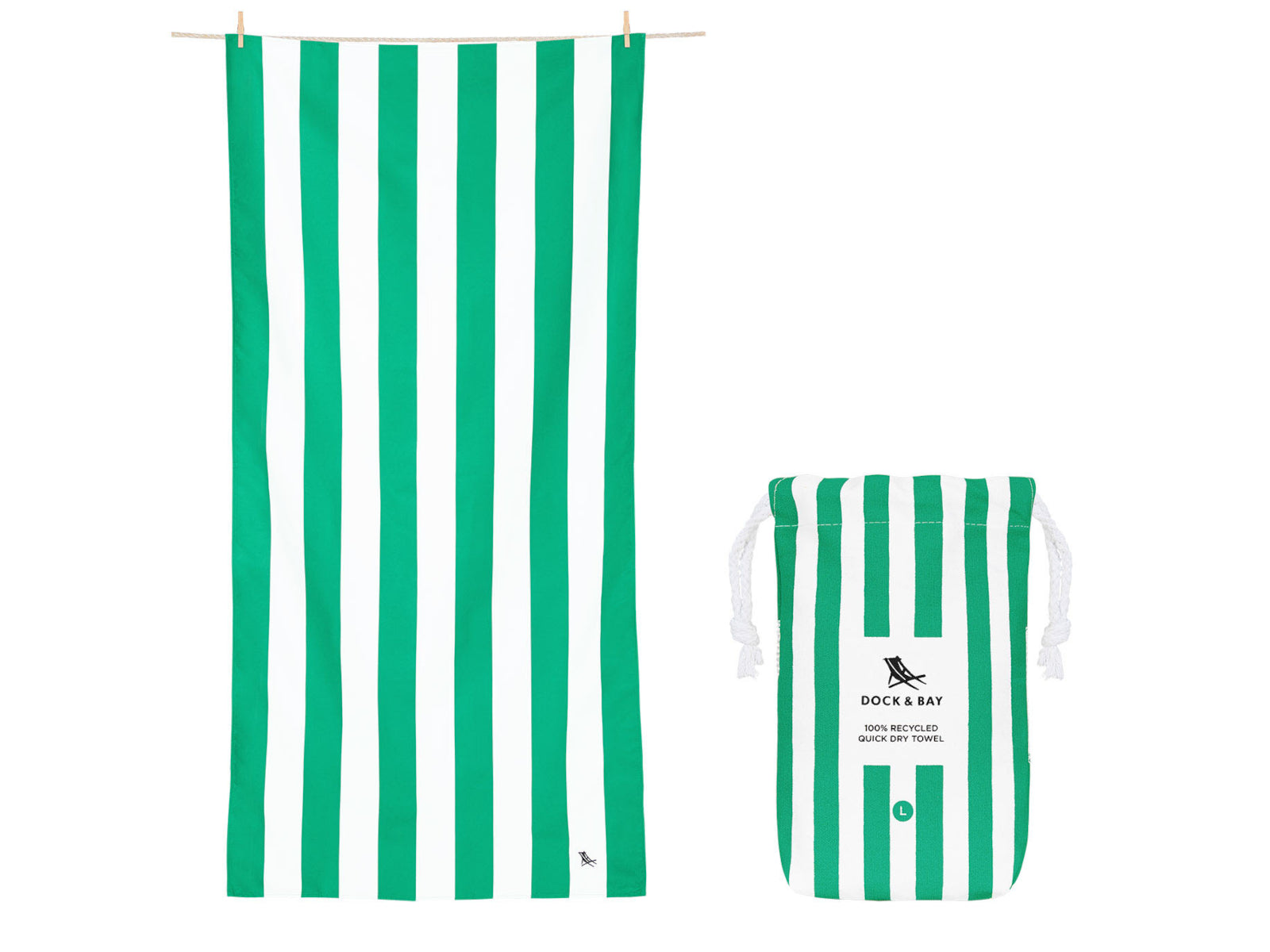Dock & Bay Beach Towel L Cancun Green 160x90cm