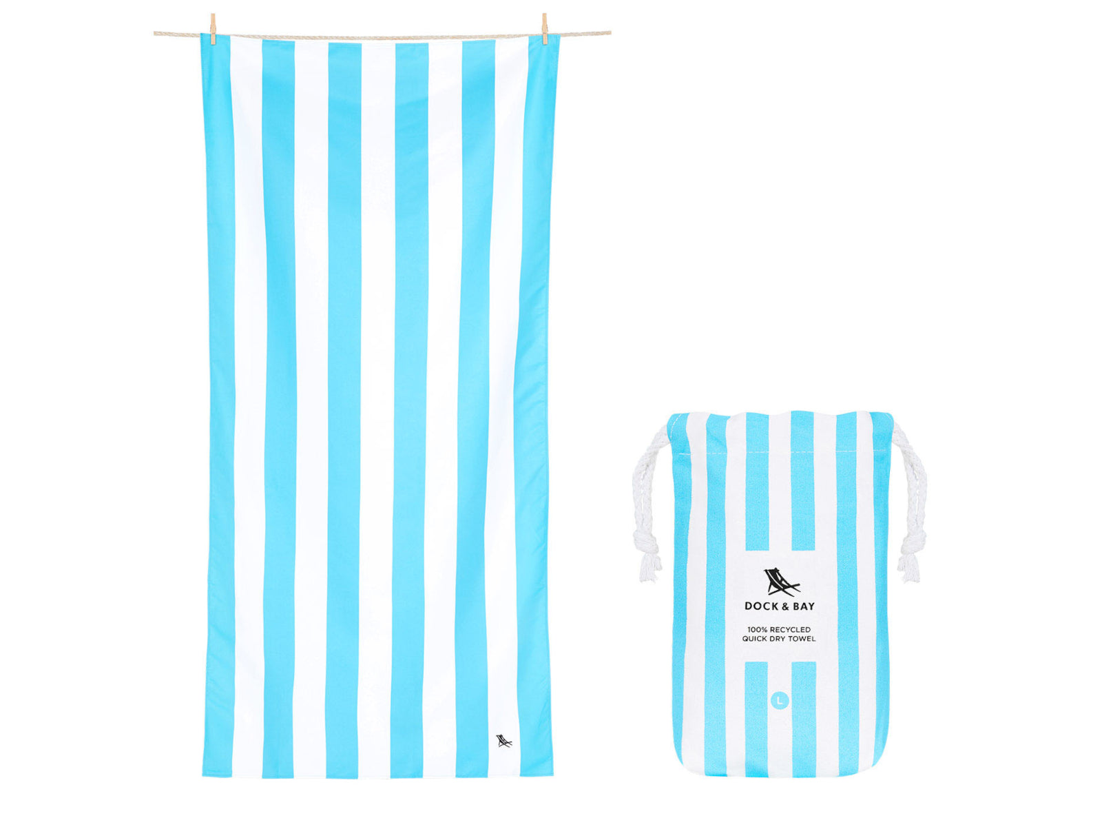 Dock & Bay Beach Towel L Tulum Blue 160x90cm