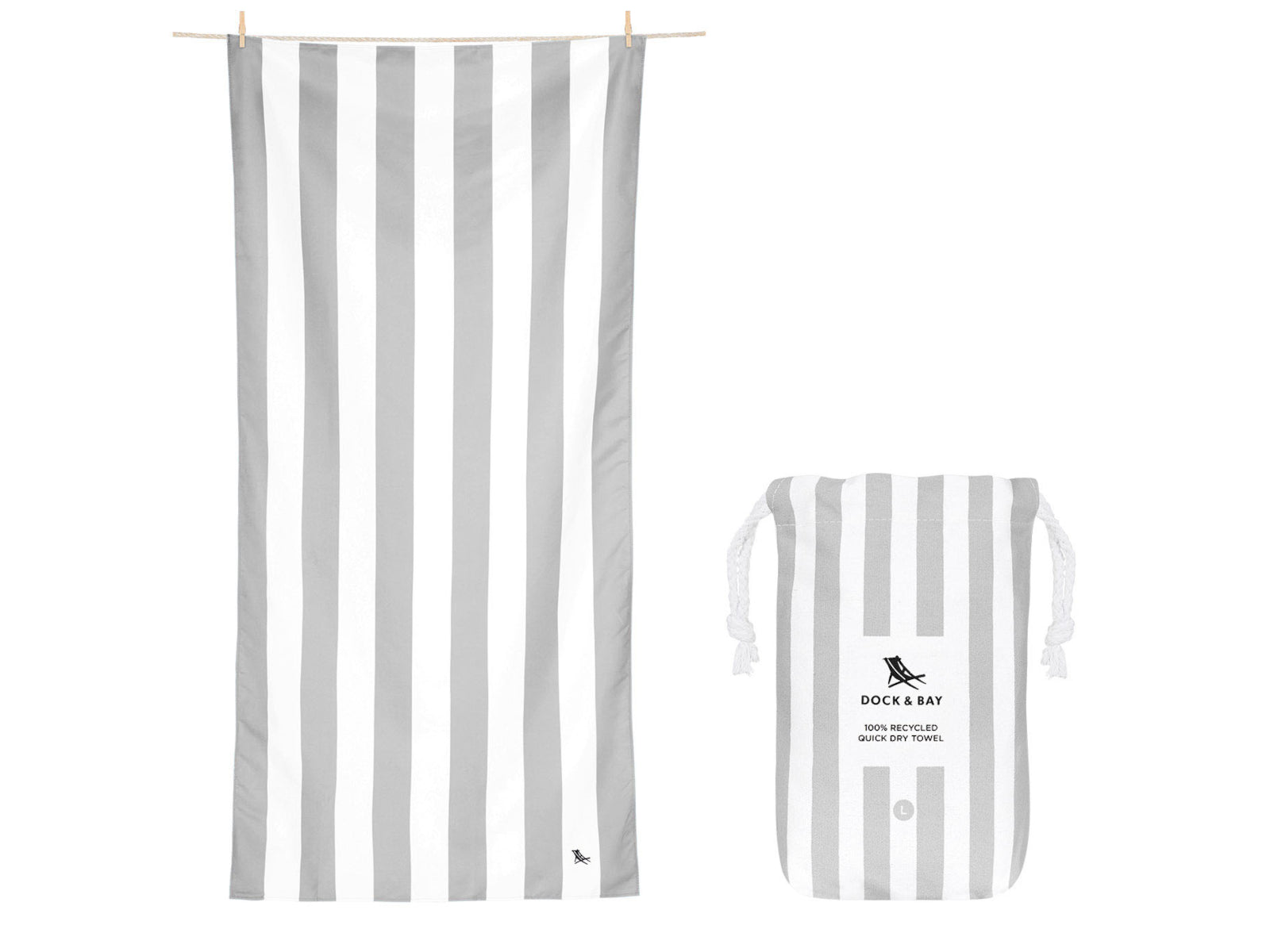 Dock & Bay Beach Towel XL Goa Grey 200x90cm
