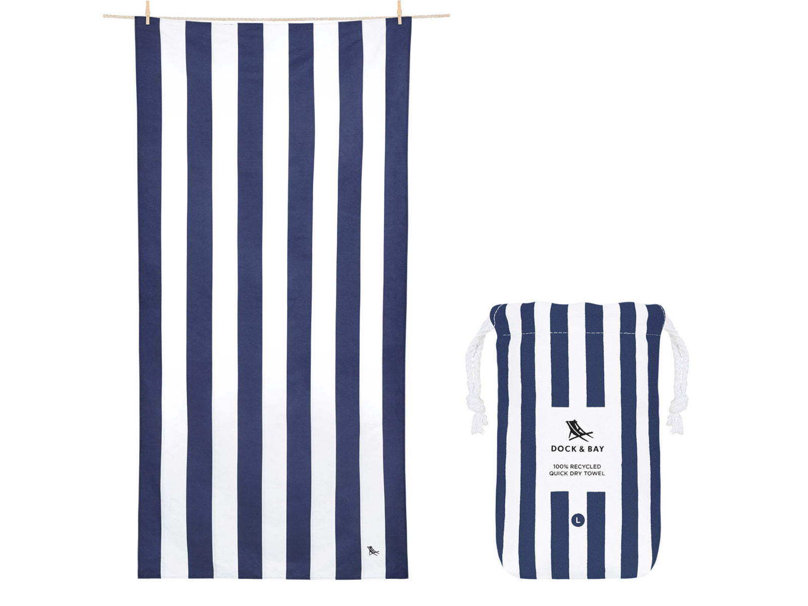 Dock & Bay Beach Towel XL Whitsunday Blue 200x90cm