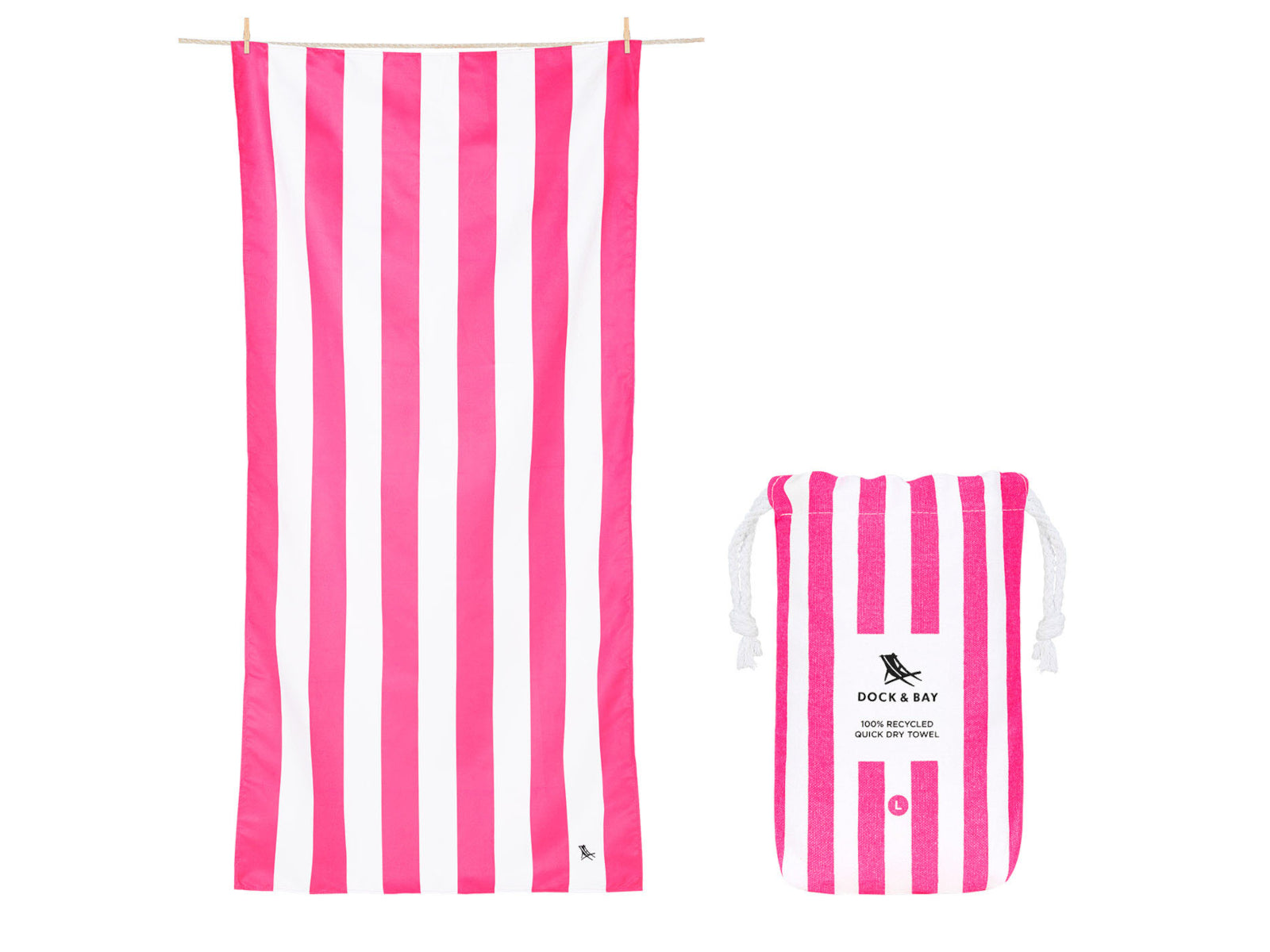 Dock & Bay Beach Towel L Phi Phi Pink 160x90cm