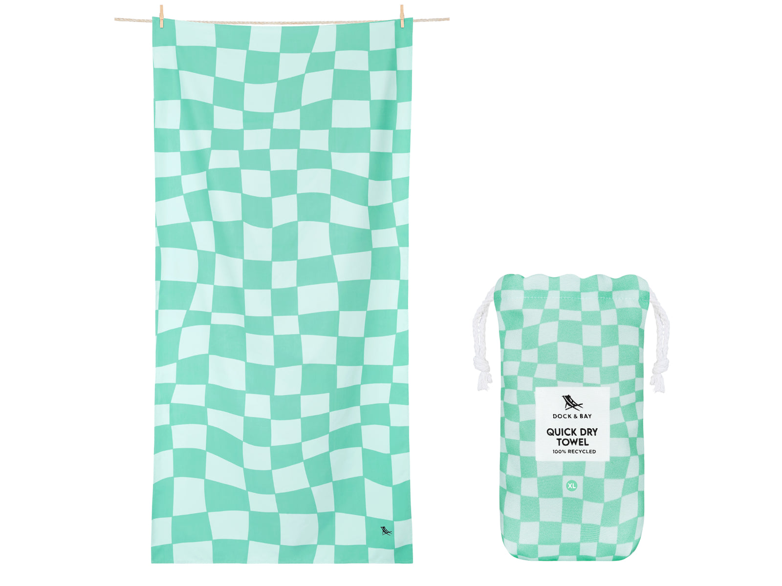 Dock & Bay Beach Towel XL Check Mate 200x90cm