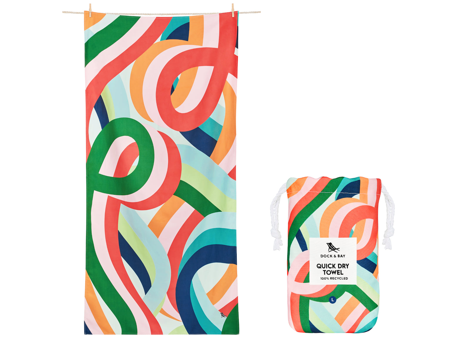 Dock & Bay Beach Towel L Fruit Loops 160x90cm