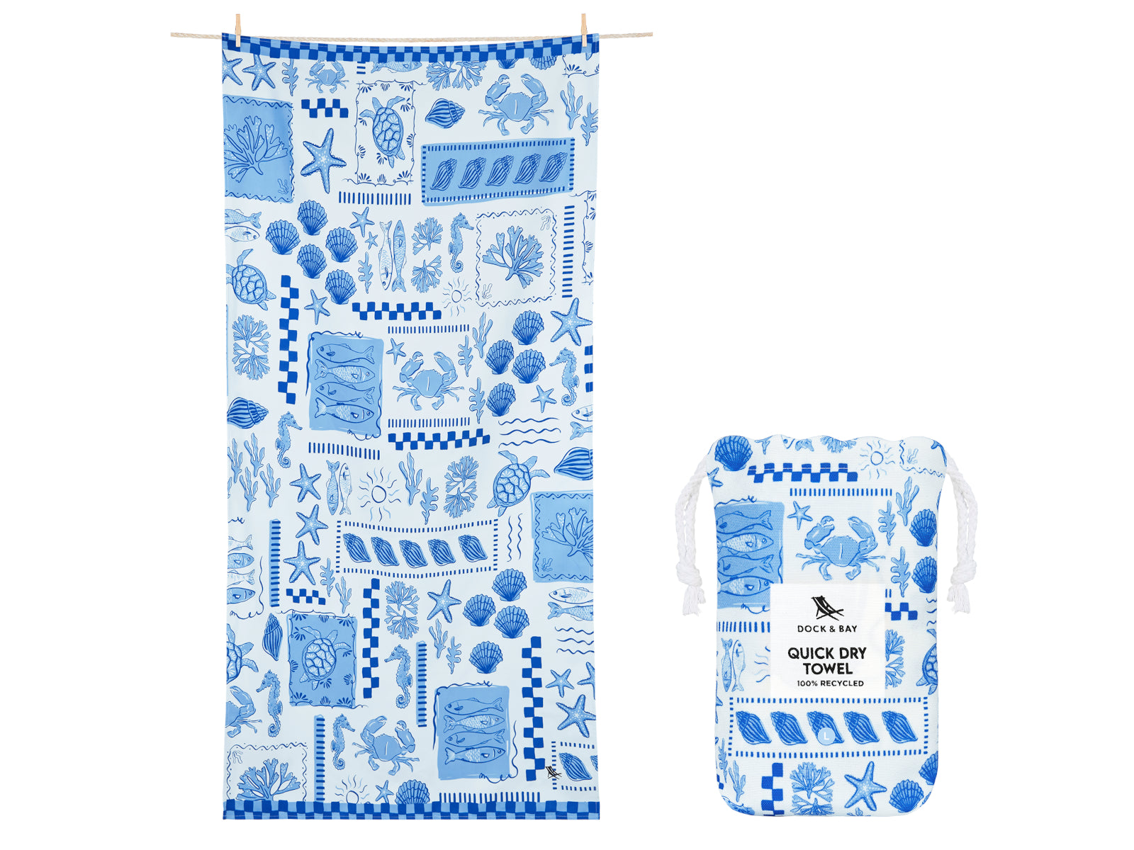 Dock & Bay Beach Towel L Grecian Shores 160x90cm