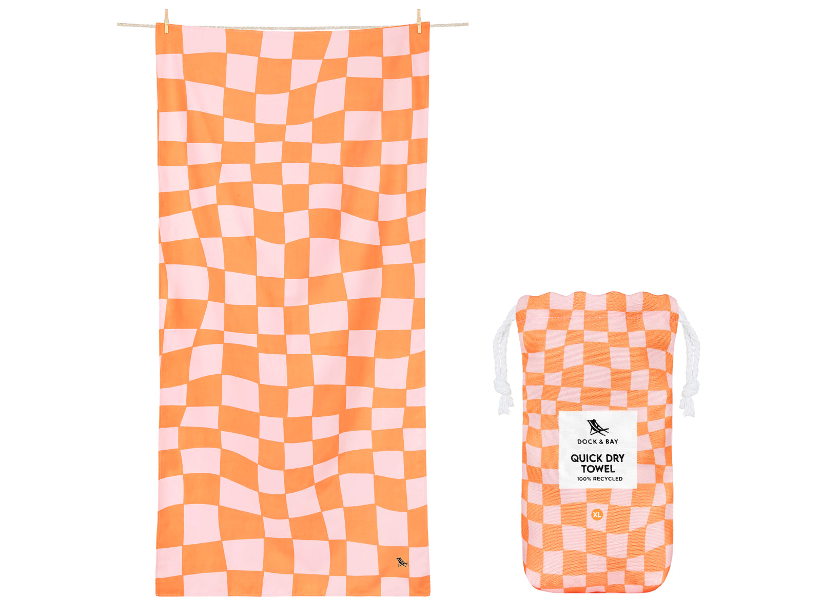 Dock & Bay Beach Towel XL Groovy Check 200x90cm
