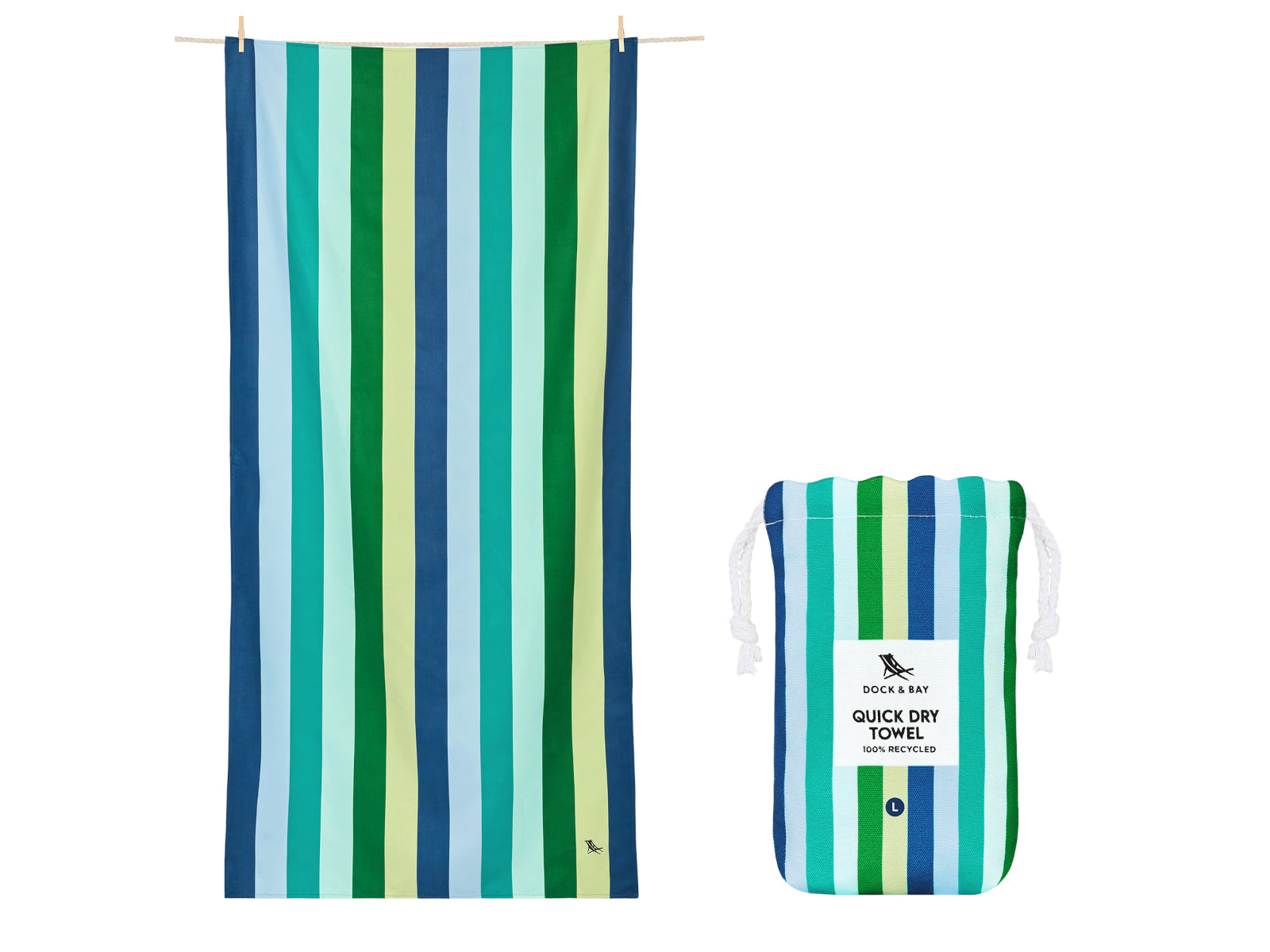 Dock & Bay Beach Towel L Cool Lagoon 160x90cm