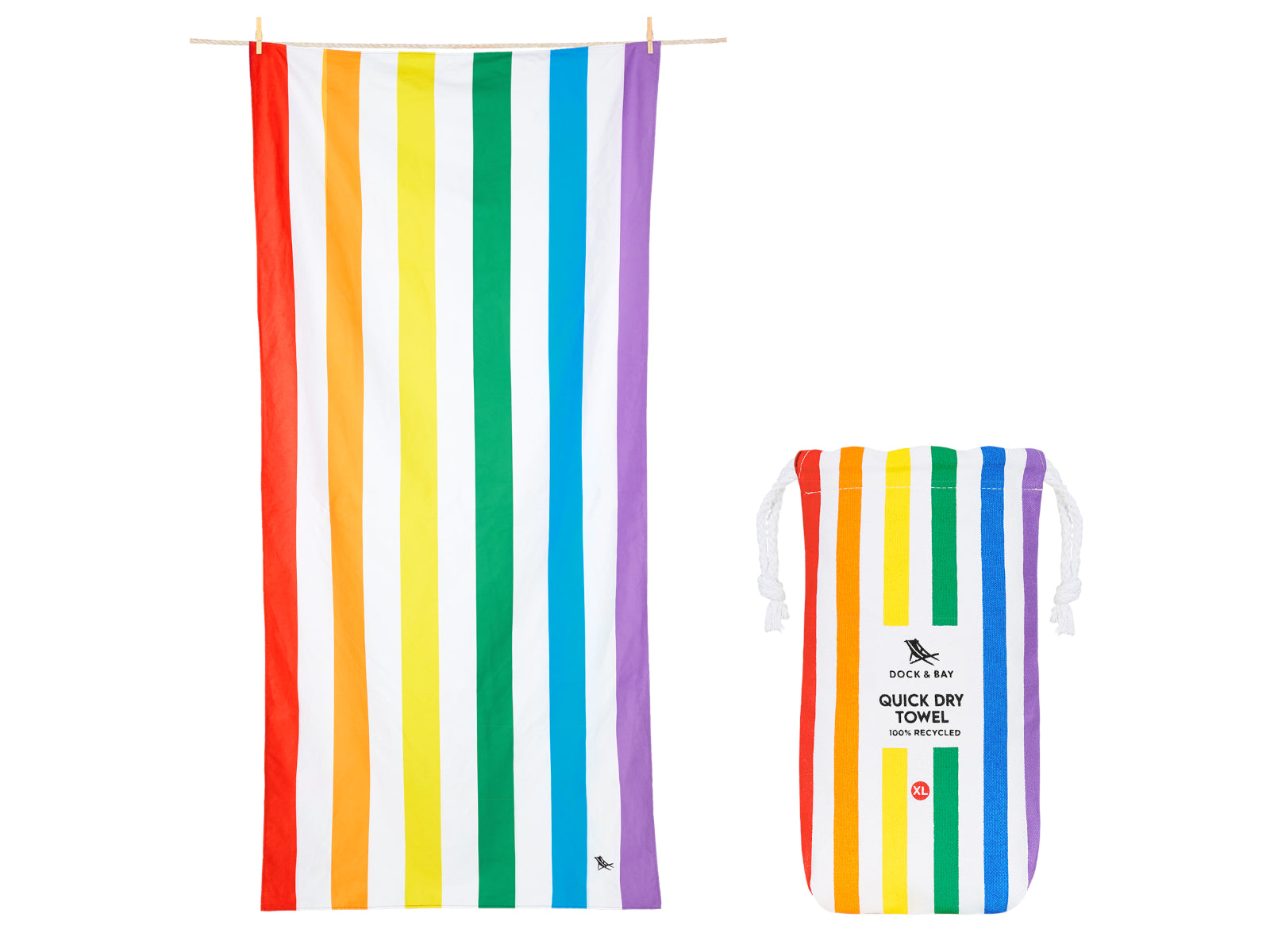 Dock & Bay Beach Towel XL Rainbow Skies 200x90cm