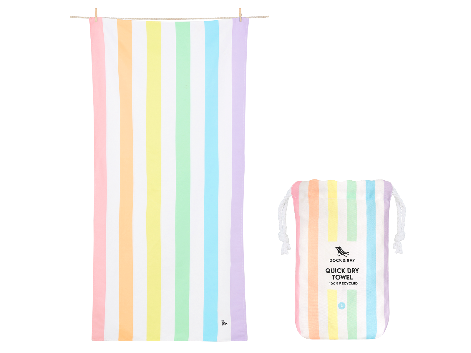 Dock & Bay Beach Towel L Unicorn Waves 160x90cm