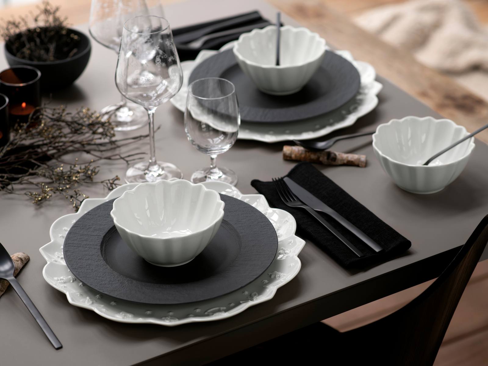 Villeroy & Boch Manufacture Rock Schale flach 24 cm Set6 - Produktbild 7