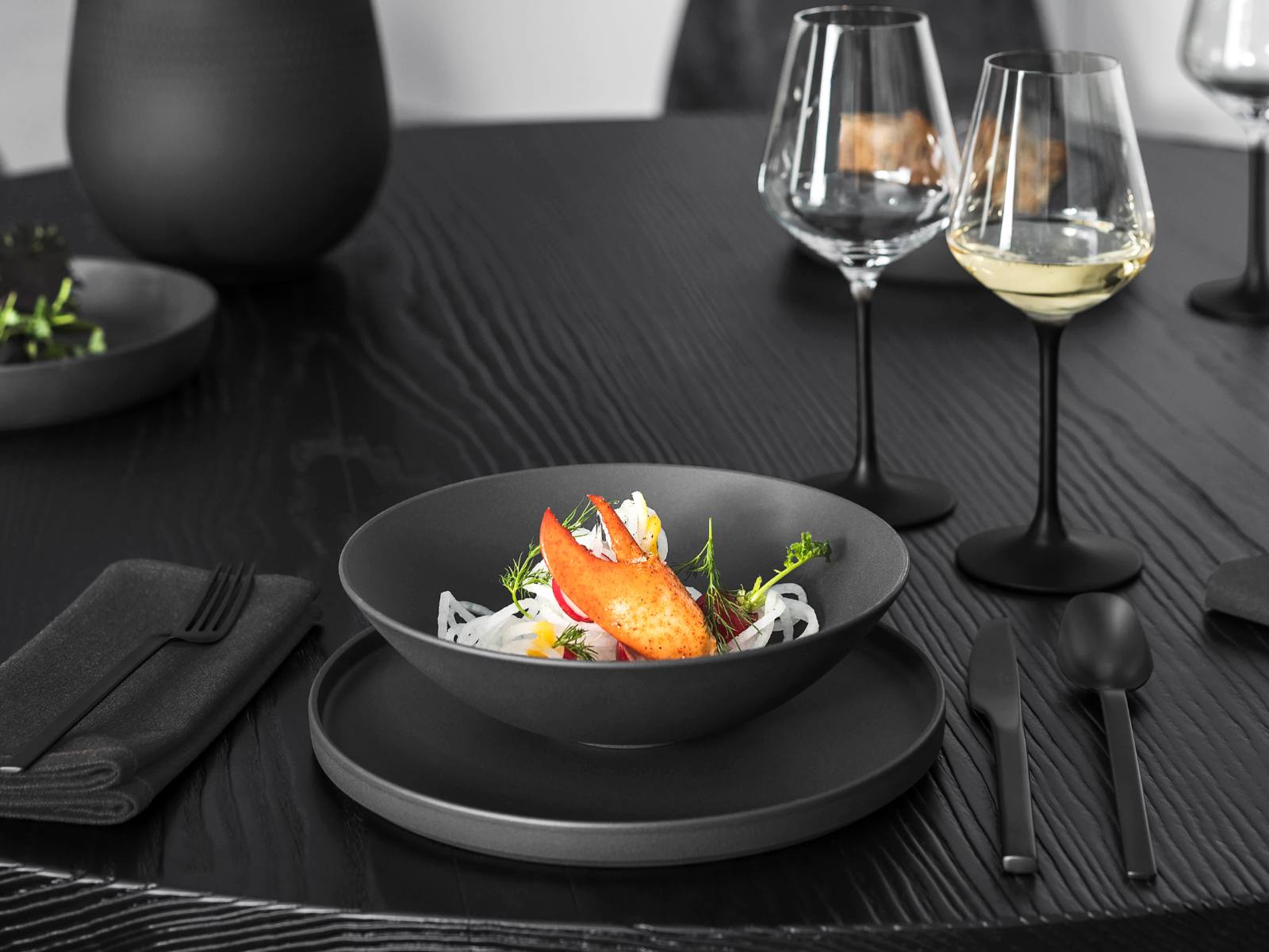 Villeroy & Boch Manufacture Rock Schale flach 24 cm Set6 - Produktbild 3