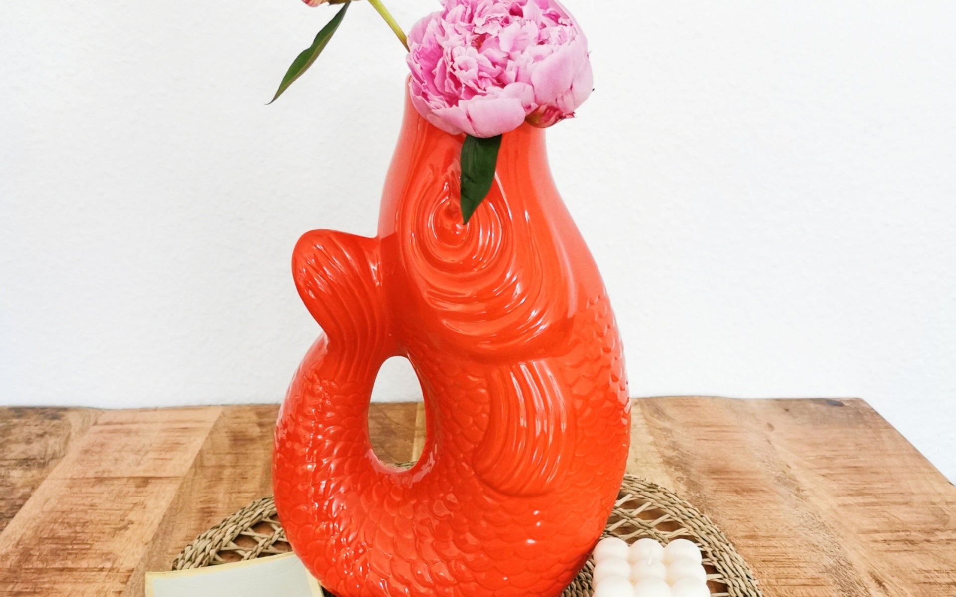 Giftcompany Monsieur Carafon Vase / Karaffe Fisch L coral red 2,7l - Produktbild 4