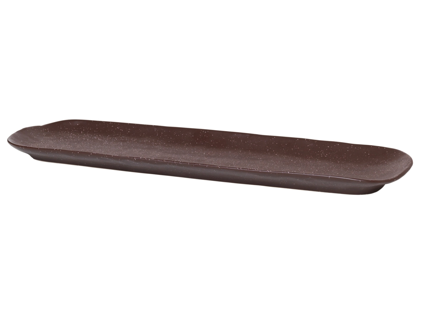 Broste Copenhagen Shape Puce Brown mit Struktur Platte 40 x 11 cm