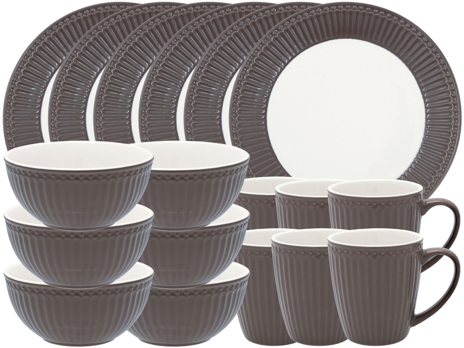 Greengate Alice Frühstücksset dark chocolate 18tlg