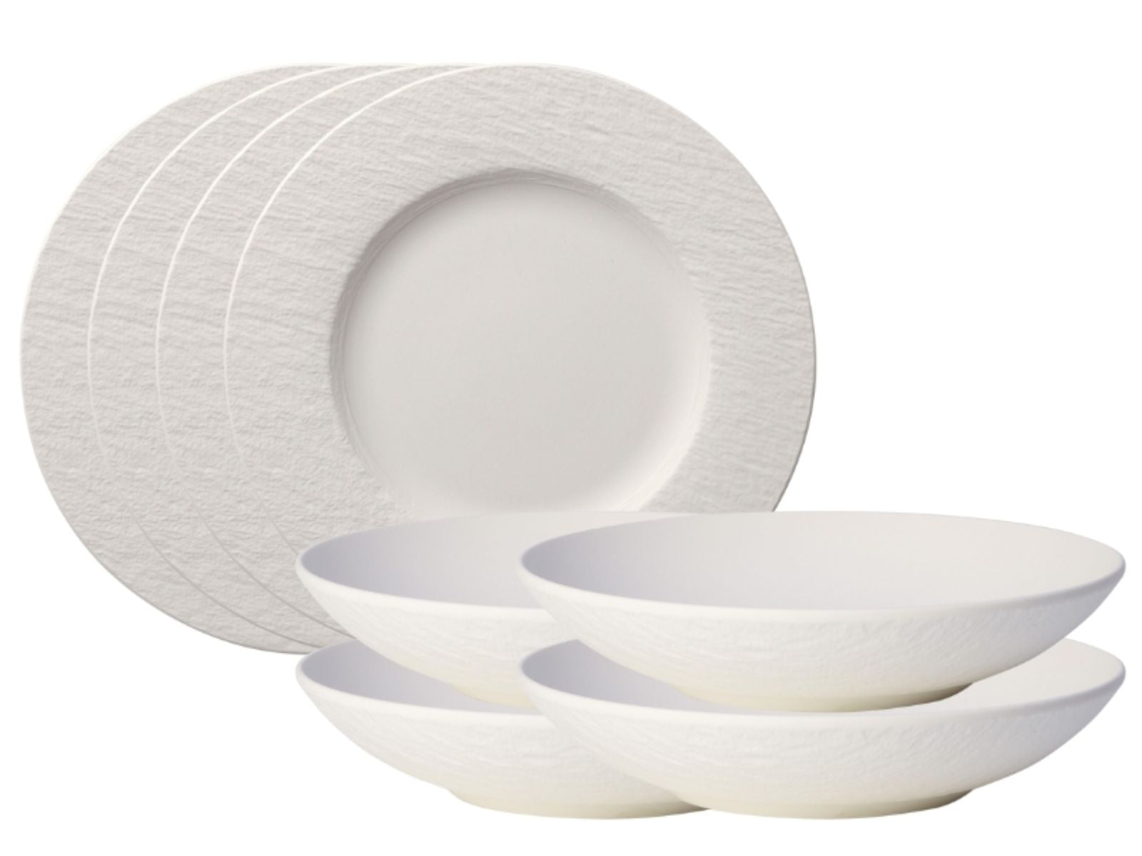Villeroy & Boch Manufacture Rock blanc Tafelset 8tlg