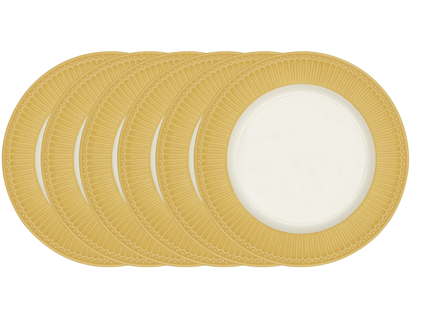 Greengate Alice Speiseteller honey mustard 26,5 cm Set6