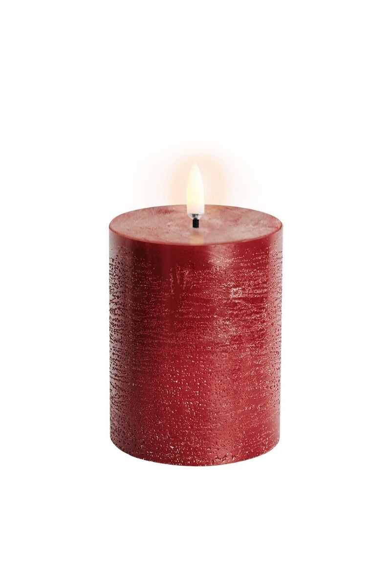 UYUNI LIGHTNING Pillar LED-Kerze Rustic carmine red 10cm - Produktbild 1