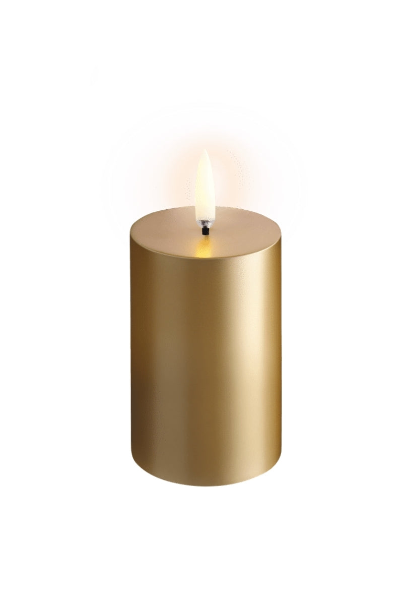 UYUNI LIGHTNING Pillar LED-Kerze Smooth gold finish 7,5cm - Produktbild 2