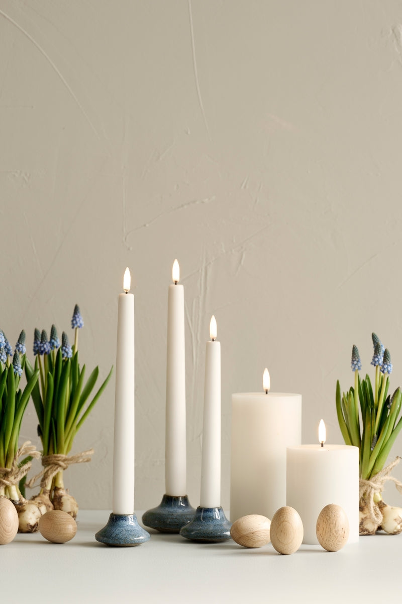 UYUNI LIGHTING Pillar LED-Kerze Smooth nordic white 20cm - Produktbild 3