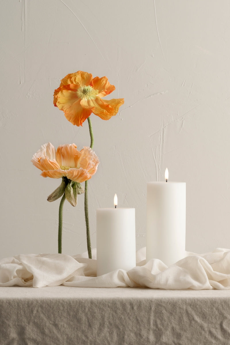 UYUNI LIGHTING Pillar LED-Kerze Smooth nordic white 20cm - Produktbild 5
