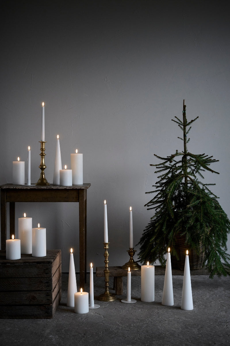 UYUNI LIGHTING Pillar LED-Kerze Smooth nordic white 20cm - Produktbild 8