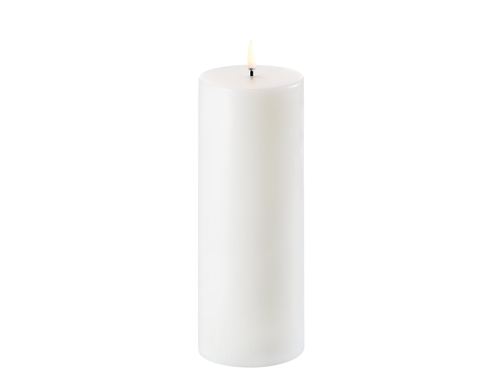 UYUNI LIGHTING Pillar LED-Kerze Smooth nordic white 20cm