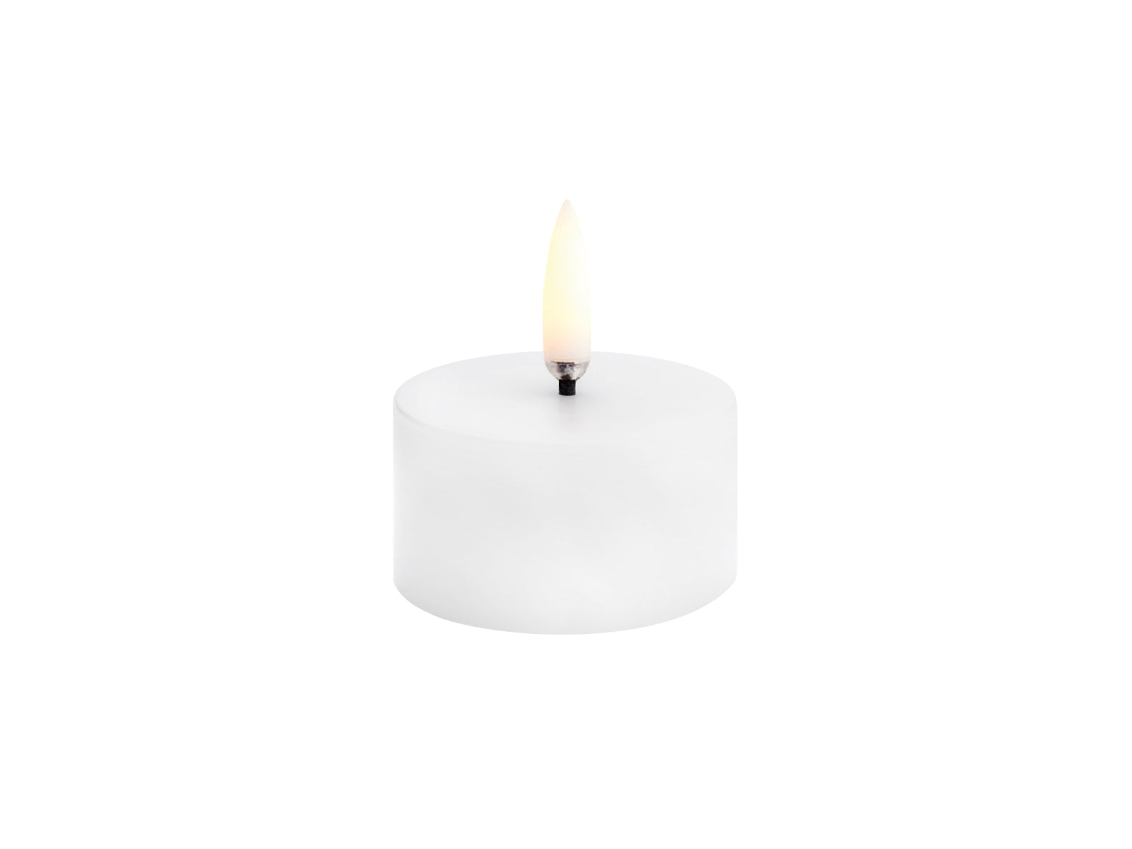 UYUNI LIGHTING Pillar LED-Kerze Smooth nordic white 5x2,8cm