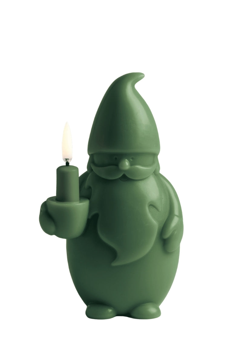 UYUNI LIGHTNING LED-Kerze Santa Claus Smooth olive green 17cm - Produktbild 1