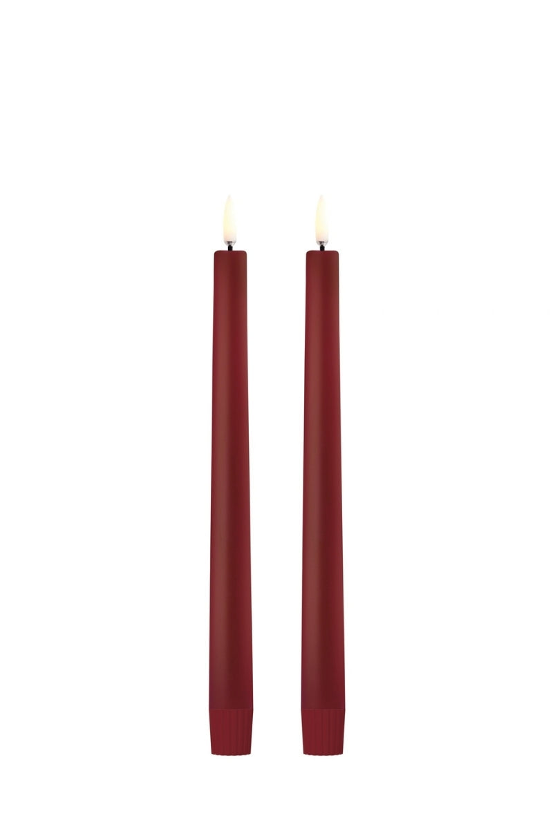 UYUNI LIGHTNING LED-Stabkerze Smooth carmine red 2er Set 25cm - Produktbild 1