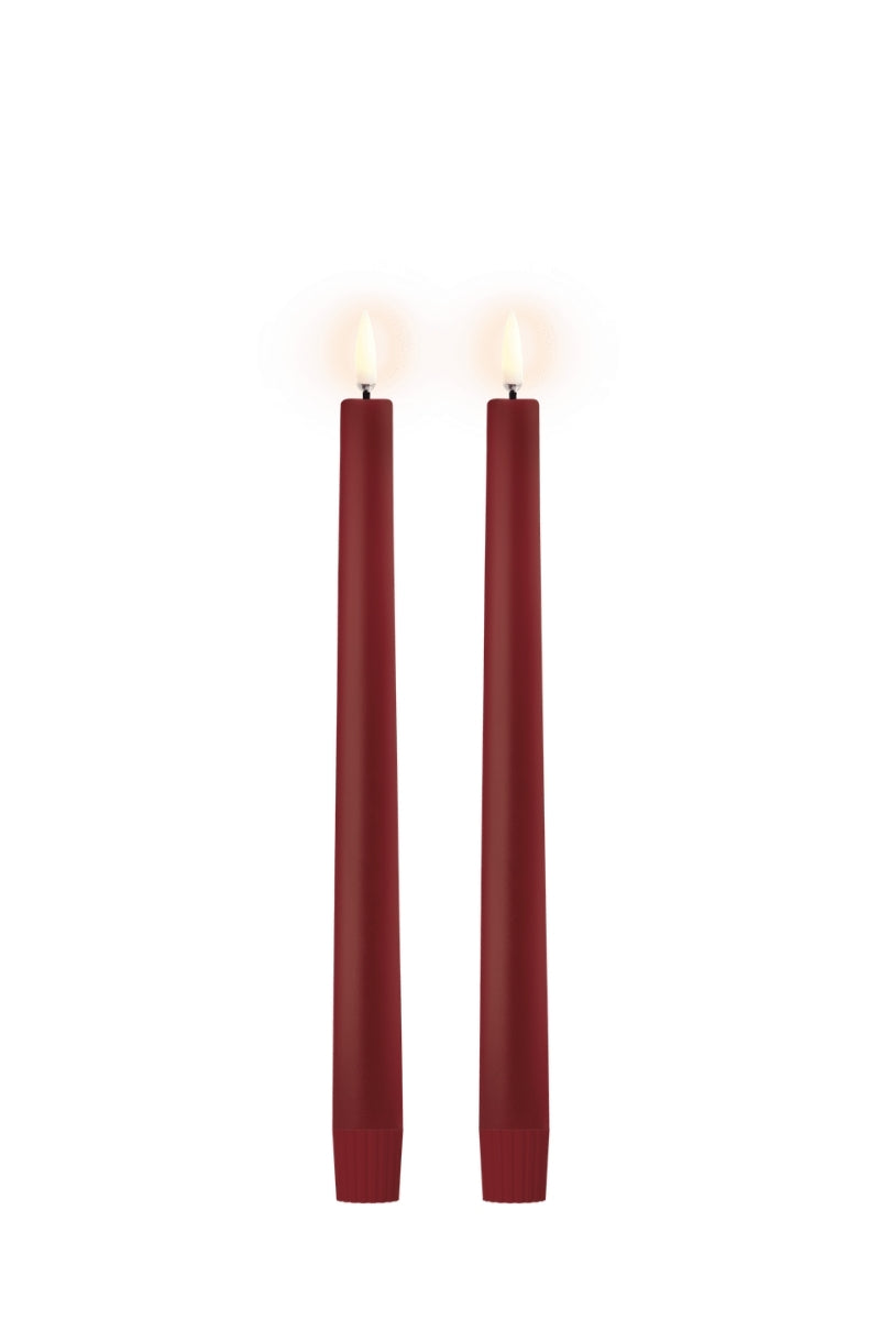 UYUNI LIGHTNING LED-Stabkerze Smooth carmine red 2er Set 25cm - Produktbild 2