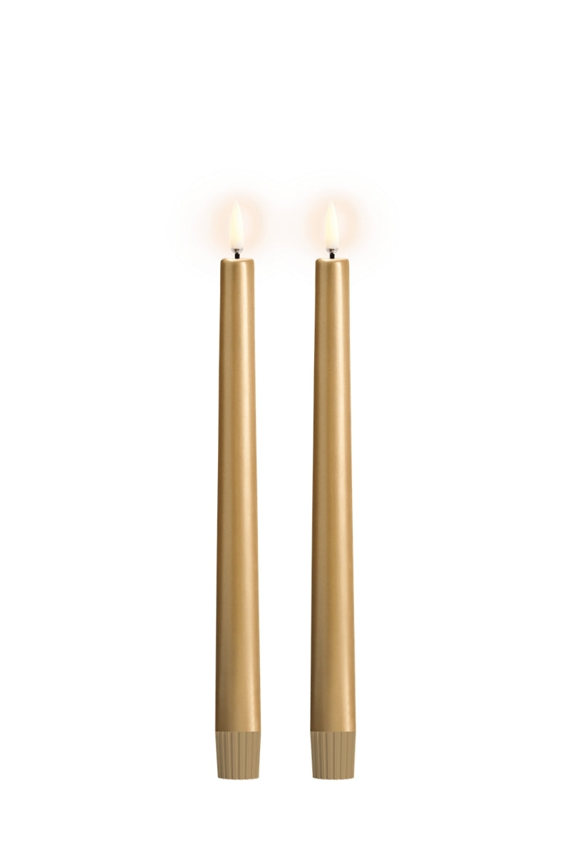 UYUNI LIGHTNING LED-Stabkerze Smooth gold finish 2er Set 25cm - Produktbild 2