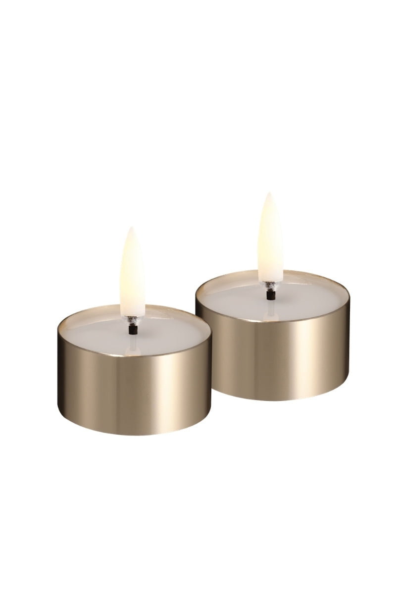UYUNI LIGHTNING LED-Teelicht metal brass finish 2er Set Ø4,1x2,3cm - Produktbild 1