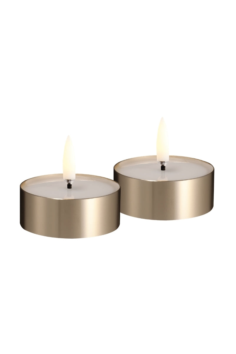 UYUNI LIGHTNING LED-Teelicht metal brass finish 2er Set Ø6,3x2,3cm - Produktbild 1