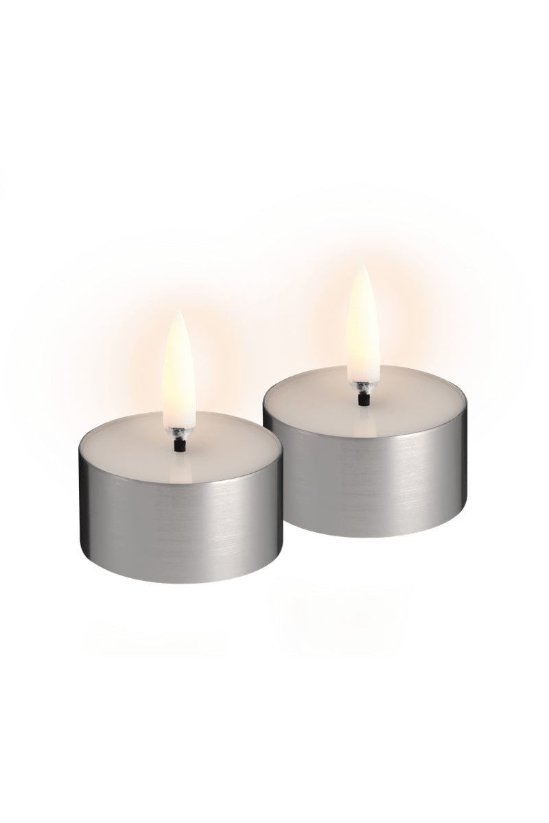 UYUNI LIGHTNING LED-Teelicht silver finish 2er Set Ø4,1x2,3cm - Produktbild 2