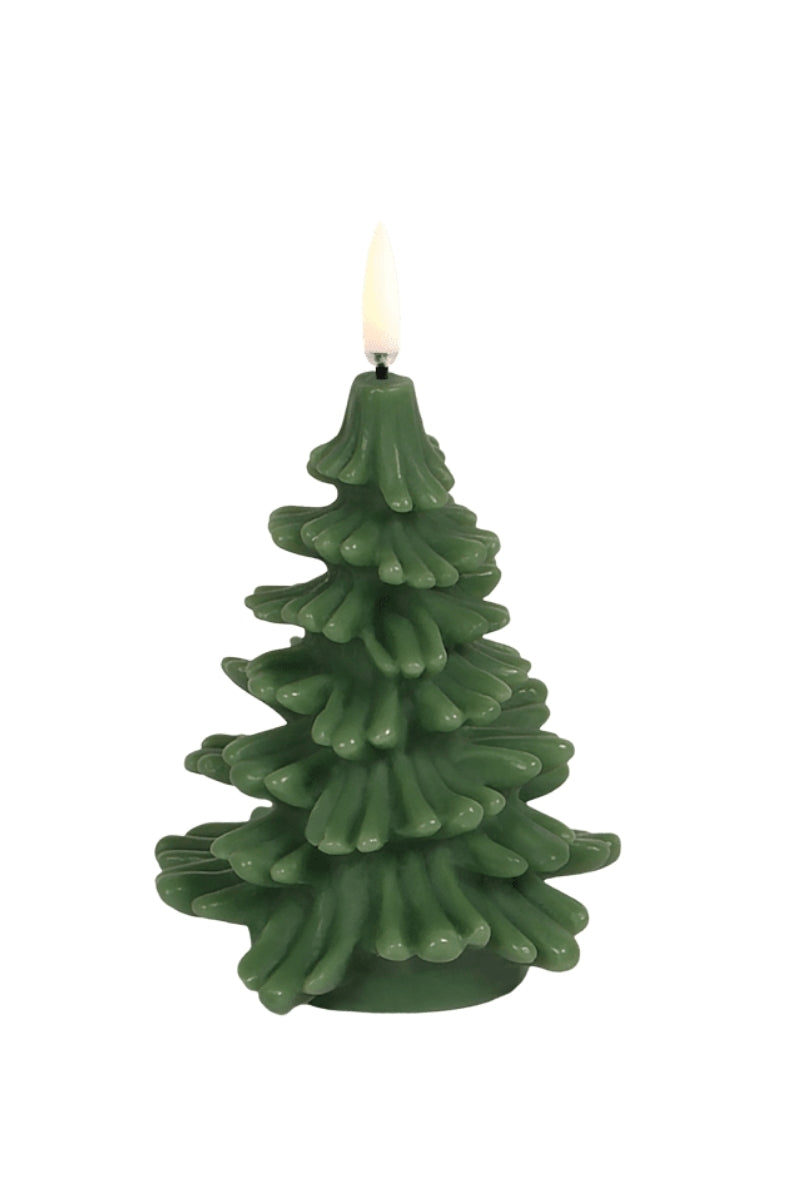 UYUNI LIGHTNING LED-Kerze Christmas tree Smooth olive green 12cm - Produktbild 1