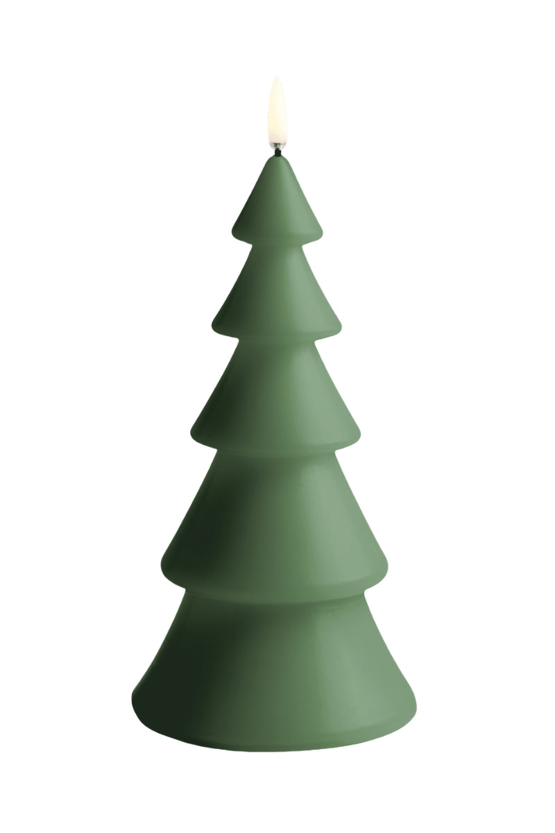 UYUNI LIGHTNING LED-Kerze Christmas tree Smooth olive green 20cm - Produktbild 1