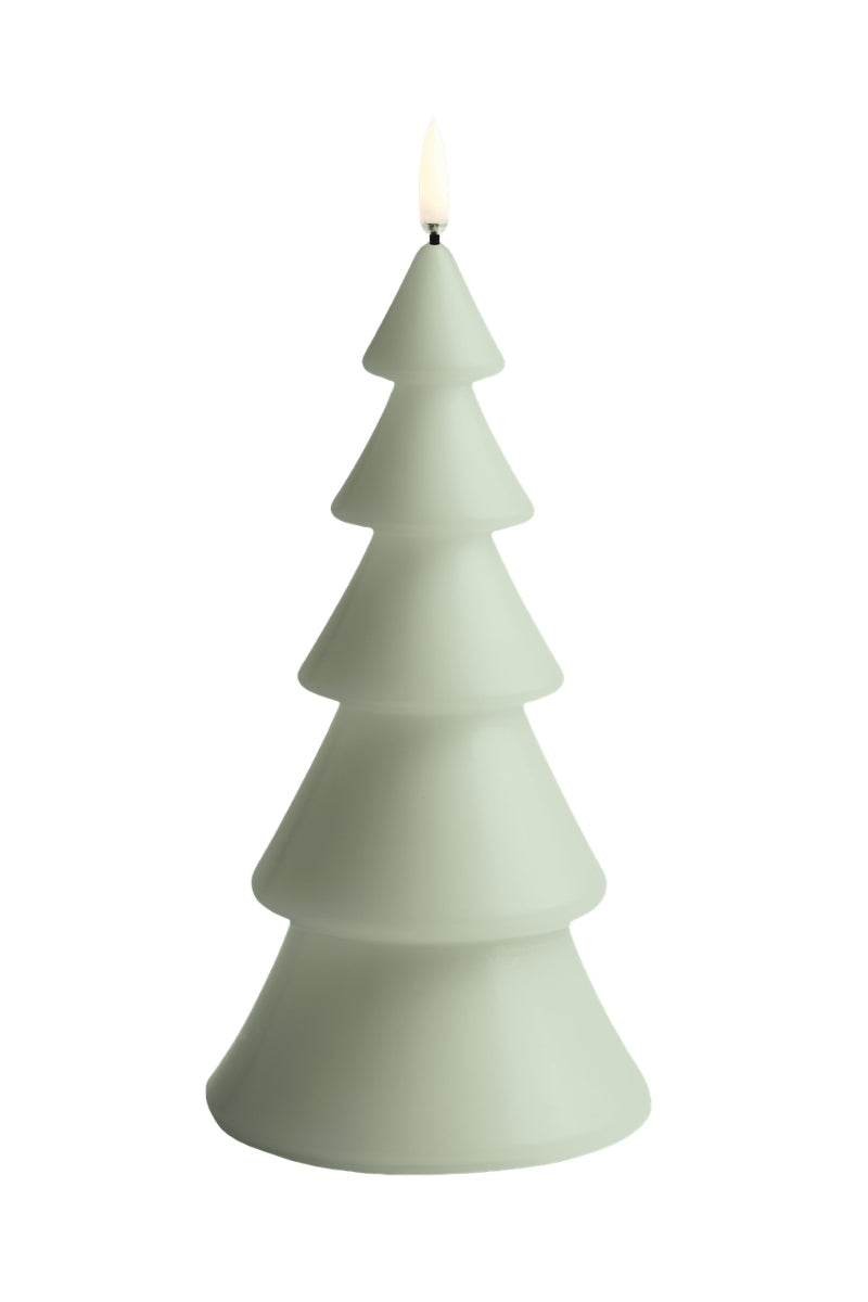UYUNI LIGHTNING LED-Kerze Christmas tree Smooth sage green 20cm - Produktbild 1
