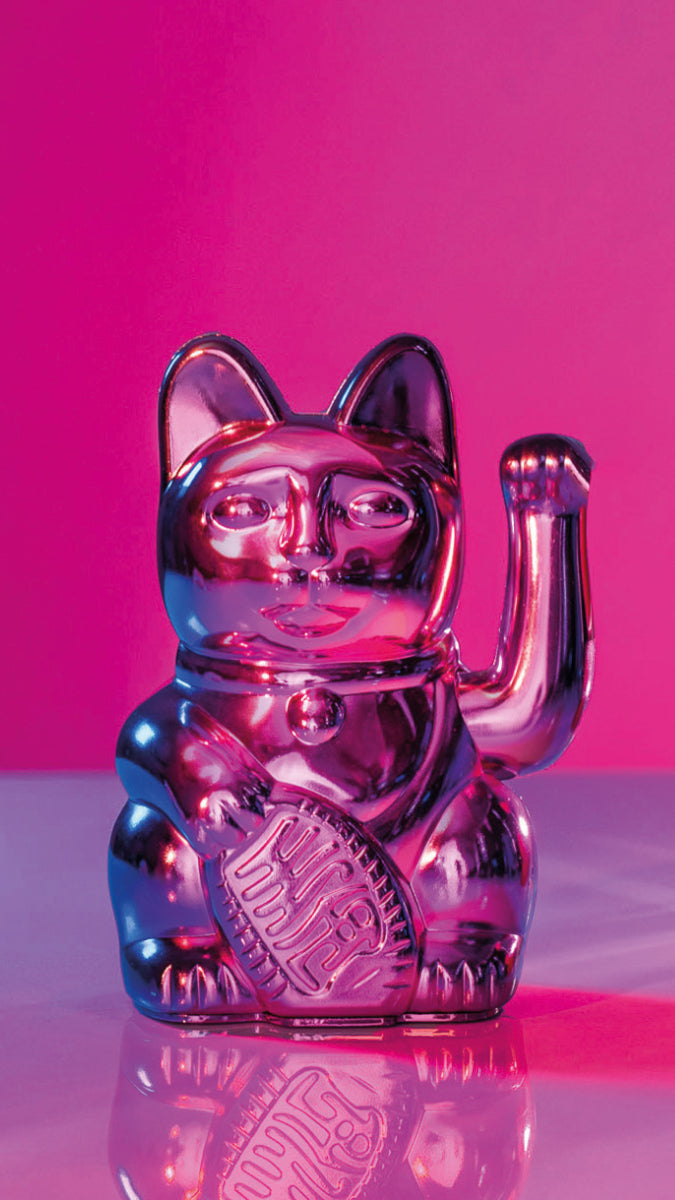 Donkey Products Lucky Cat Cosmic Winkekatze shiny pink 15cm - Produktbild 6