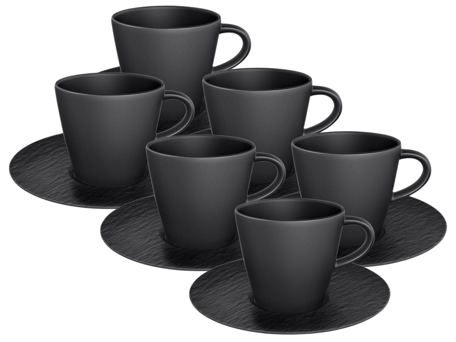 Villeroy & Boch Manufacture Rock Kaffeetasse mit Untertasse Set6