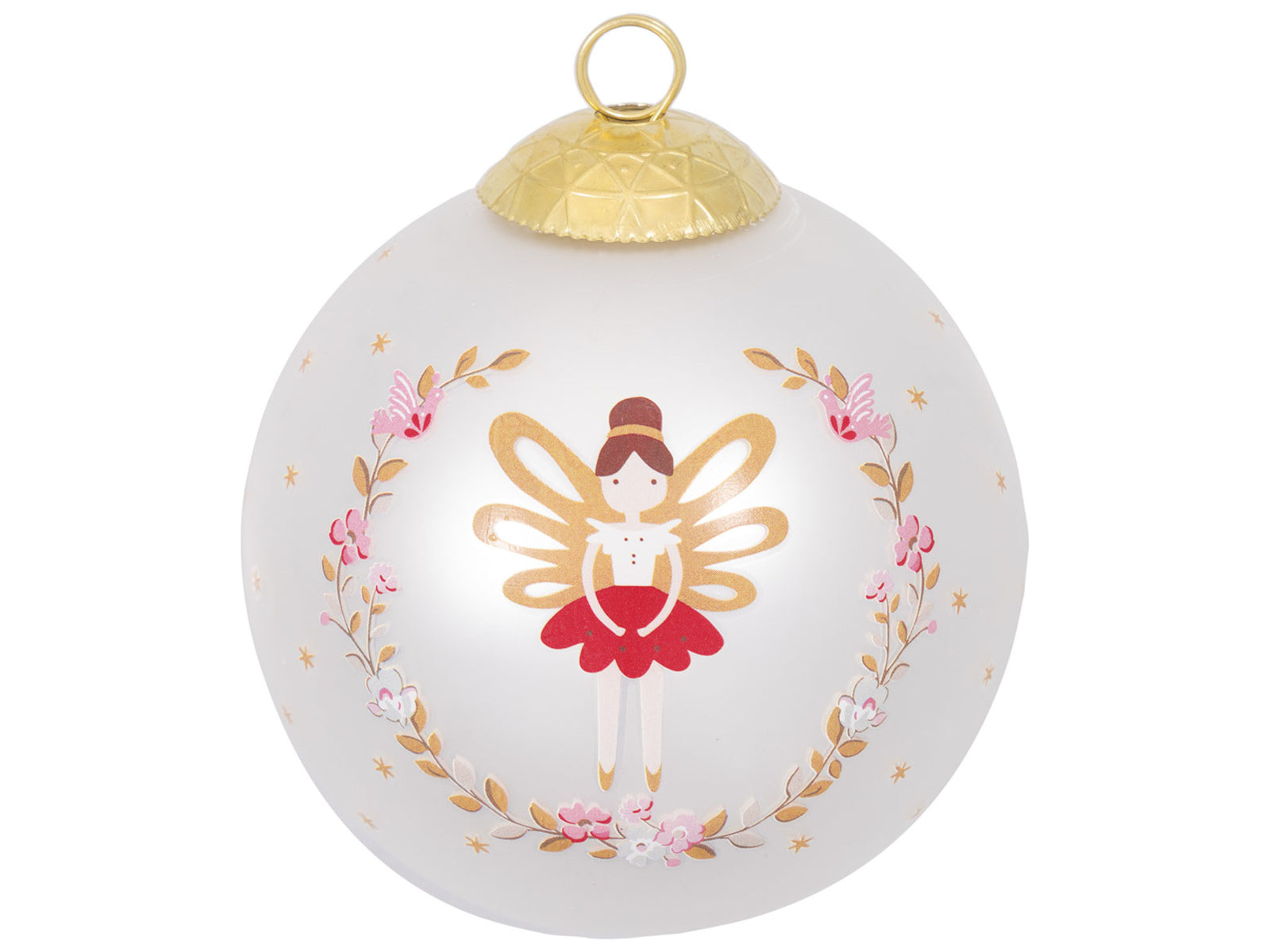 Greengate Cindarella Xmas Weihnachtskugel white 8cm