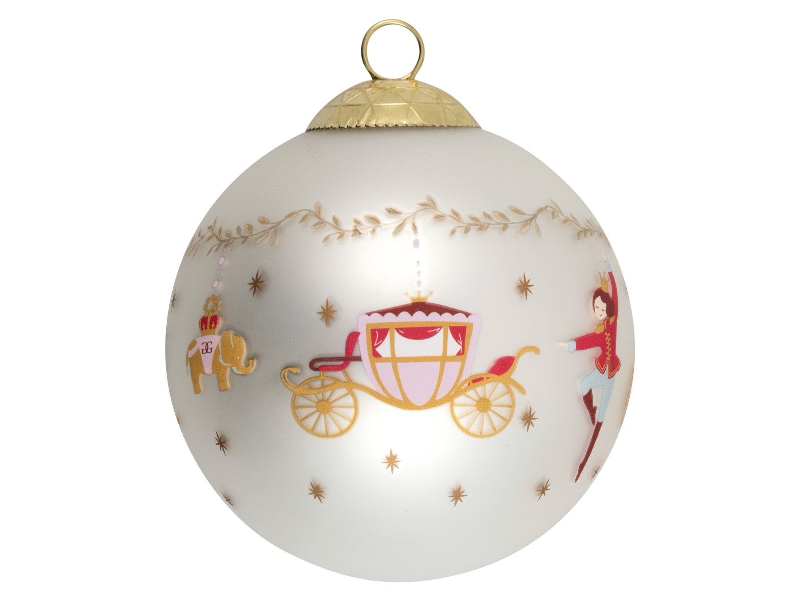 Greengate Royal Christmas Christbaumkugel Glas weiß 8cm - Produktbild 1