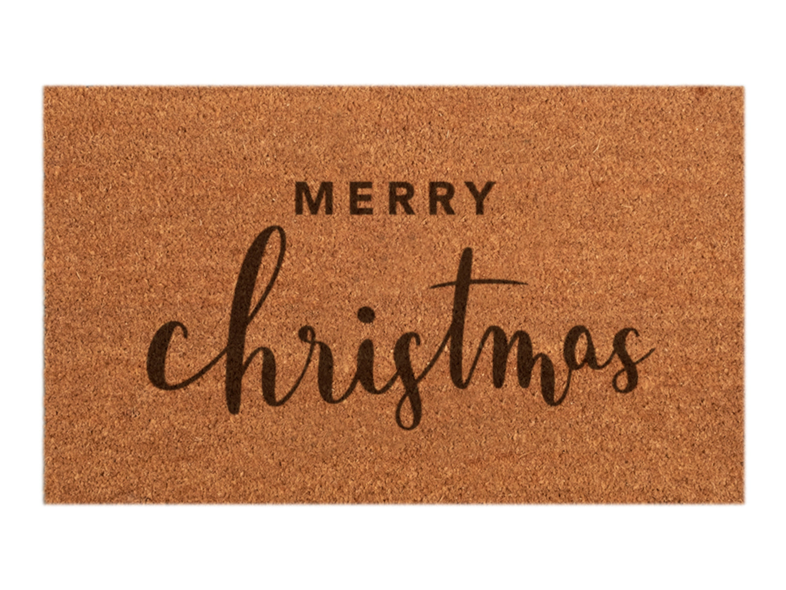 Eulenschnitt Kokos Fußmatte Merry Christmas beige 75x45cm