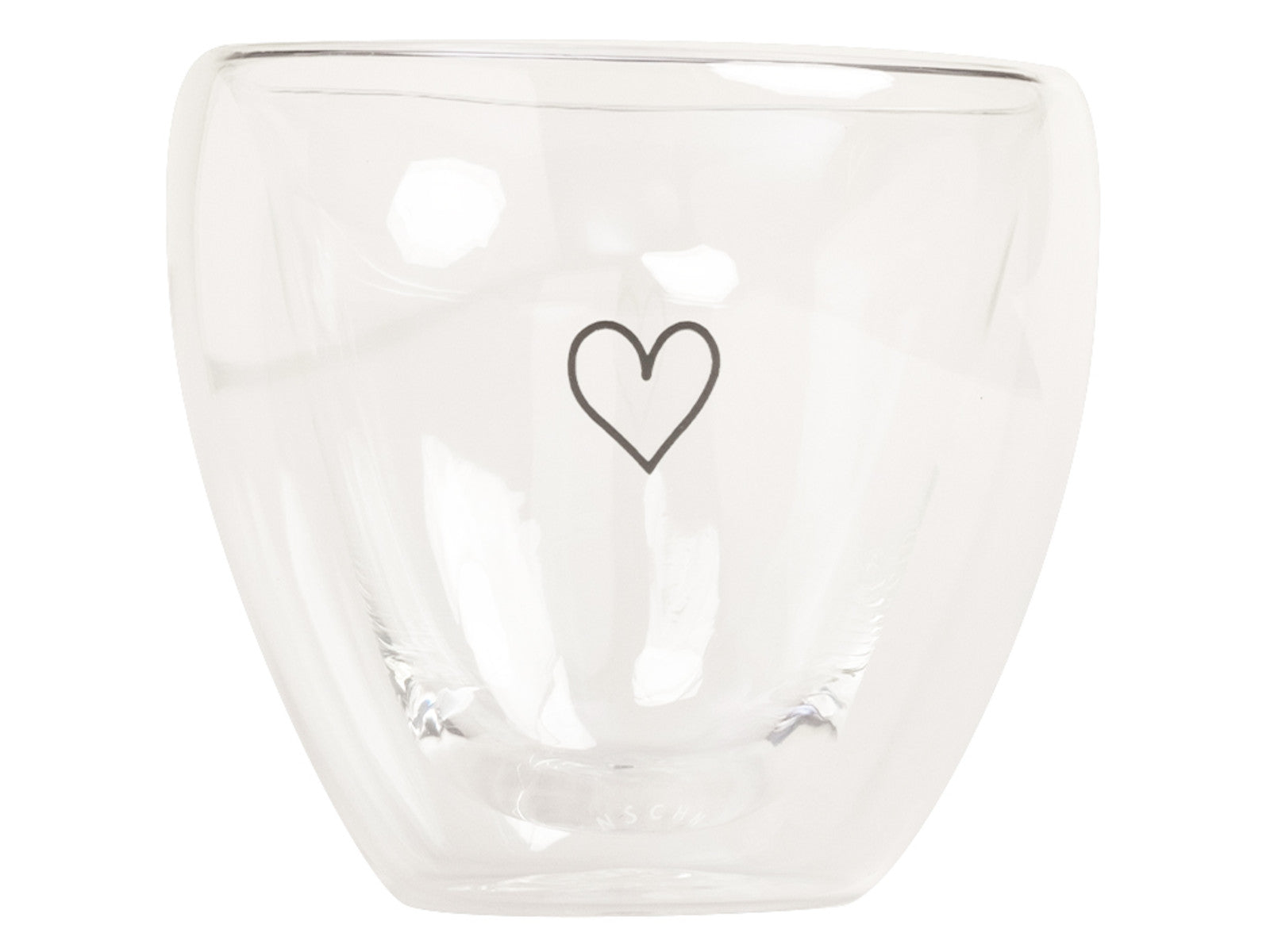 Eulenschnitt Doppelwandiges Herzglas Herz 200ml