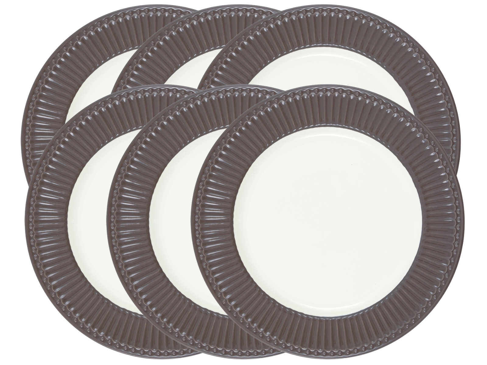 Greengate Alice Speiseteller dark chocolate 26,5 cm Set6