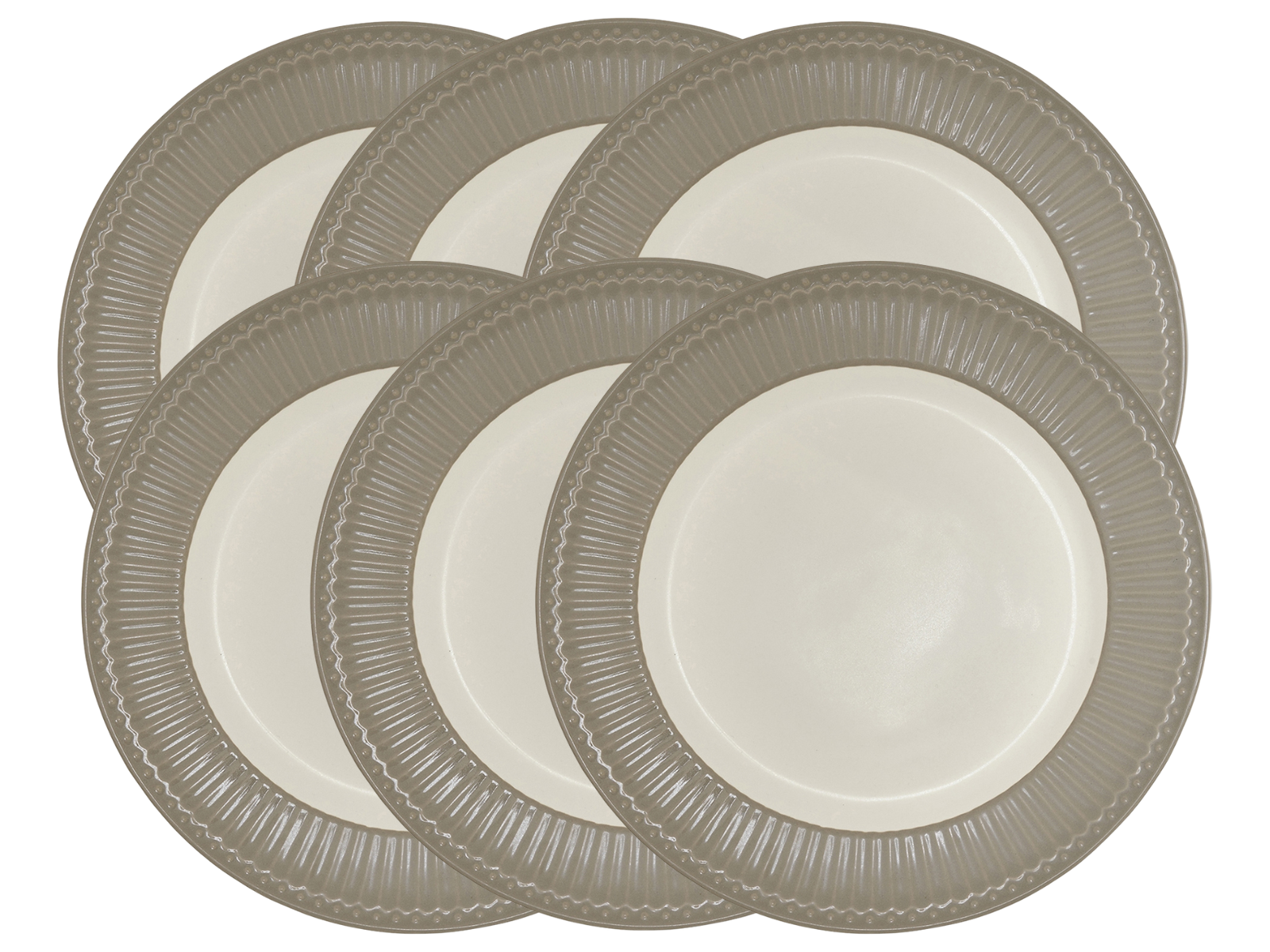 Greengate Alice Frühstücksteller warm grey 23 cm Set6