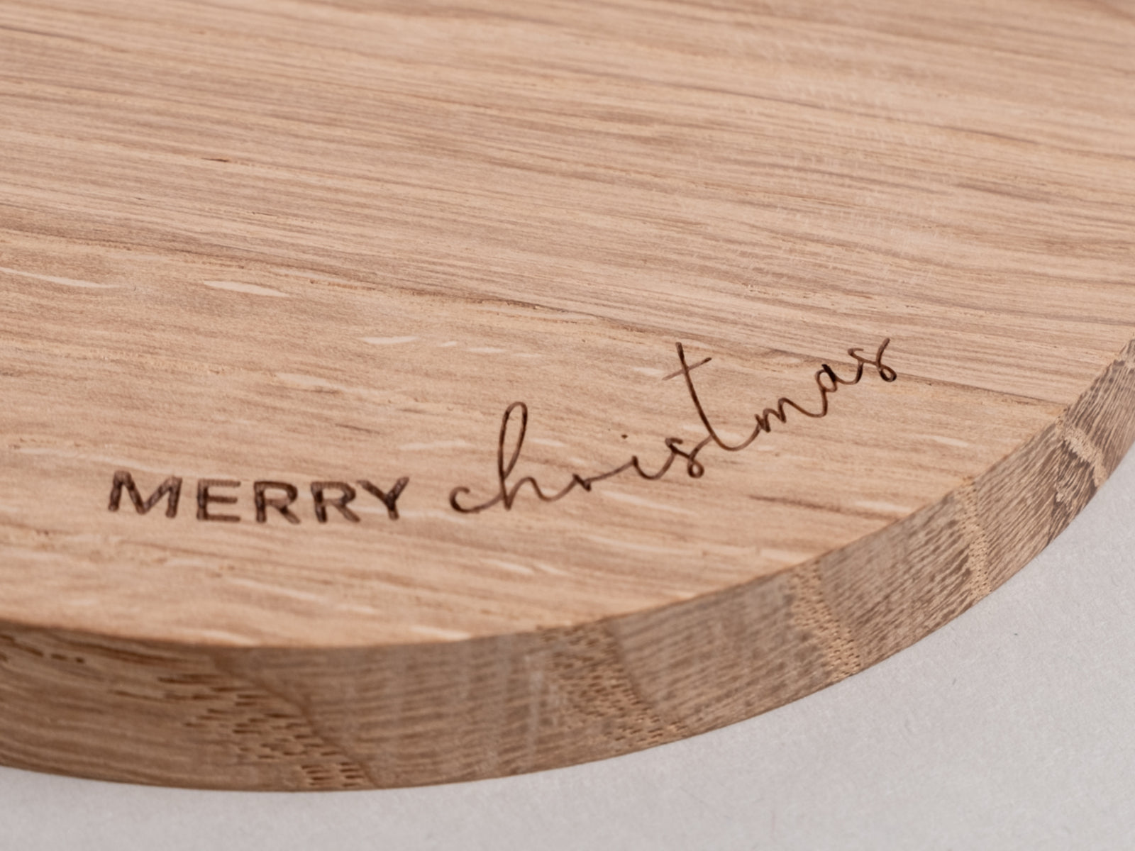 Eulenschnitt Untersetzer aus Eiche Merry christmas 11,2cm - Produktbild 2