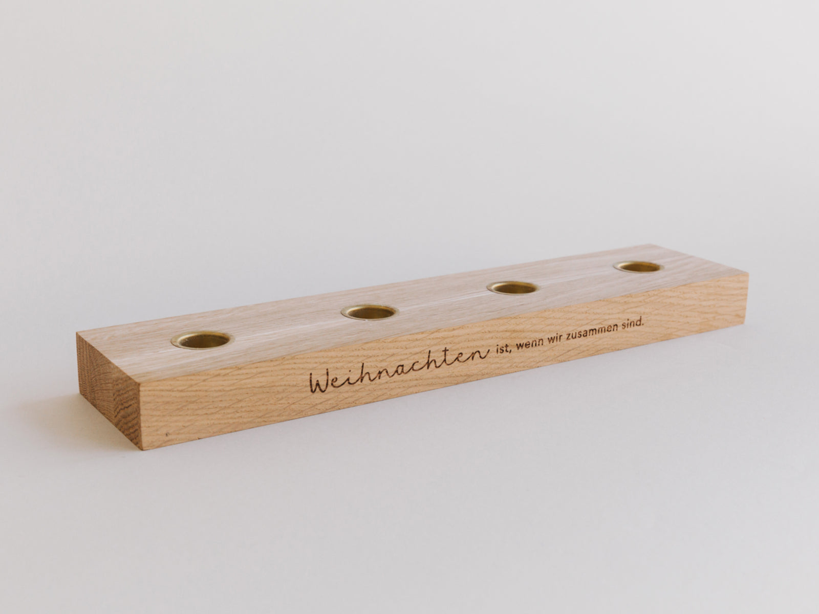 Eulenschnitt Adventskerzenbrett aus Eiche Weihnachten 35cm - Produktbild 3