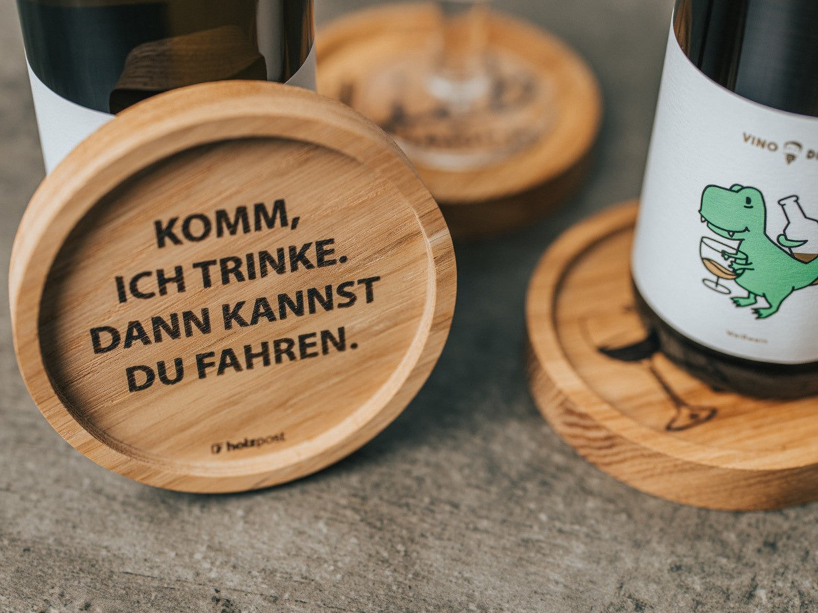 holzpost Untersetzer Herz Eiche 11,2cm - Produktbild 2